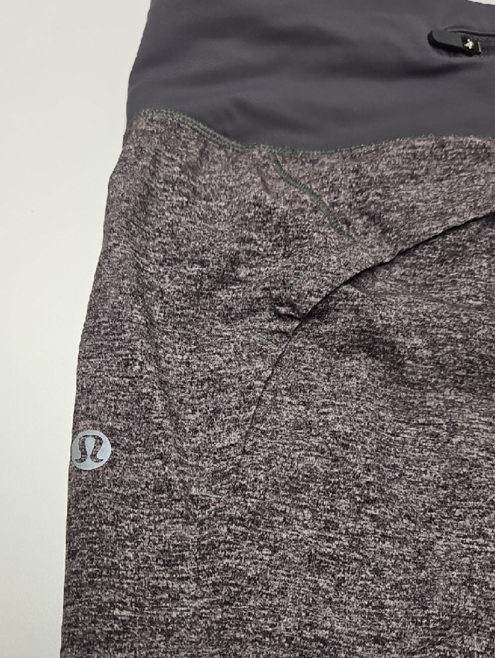 FLASH SALE*lululemon athletica Heathered Deep Purple High-Waist Athletic Shorts - Picture 4 of 7